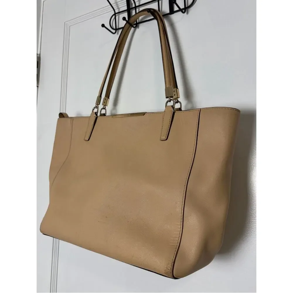 Coach Madison Tan Beige Leather Zip Top Tote Bag 29002